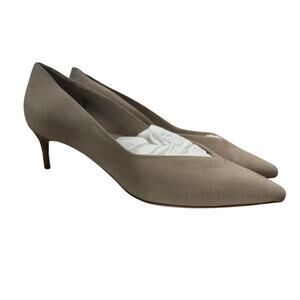 Max Mara Court Camel Suede Kitten Heel Pumps sz. 37 EU (Runs Big)